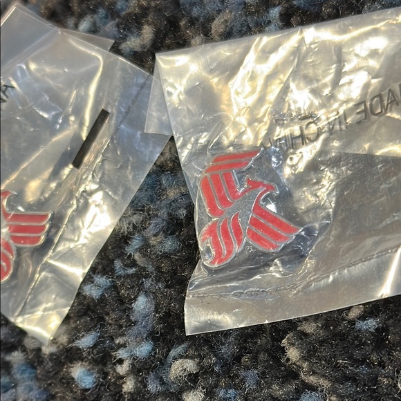 Set of 2 Phoenix Rising Red and Silver Phoenix Logo Pins Set - Picture 2 of 8